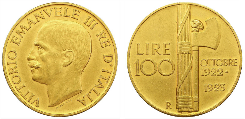 VITTORIO EMANUELE III (1900-1943) - 100 lire 1923, Roma.
Oro, 32,25 gr. - Diam....