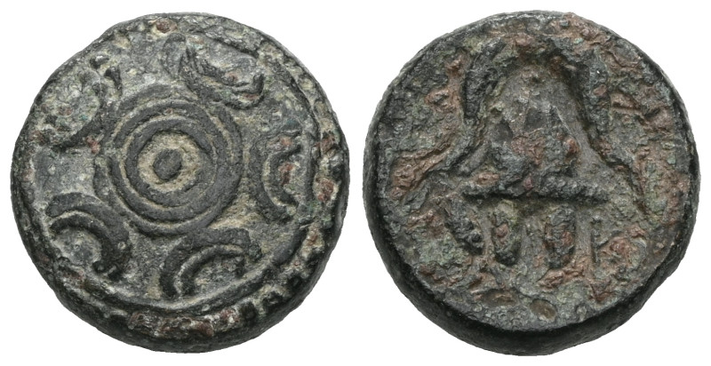 Greek Macedonian Kingdom, anonymous issues, AE 14 half unit . Miletos or Mylasa ...