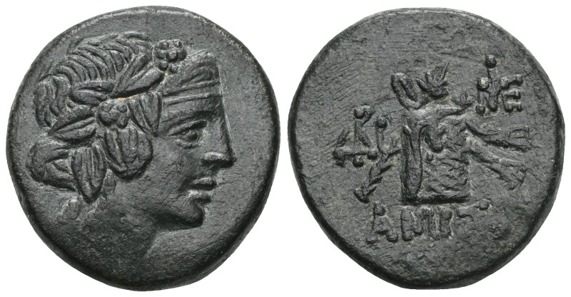 PONTOS. Amisos. Ae (85-65 BC). Mithridatic war issue. Obv: Head of Dionysos righ...