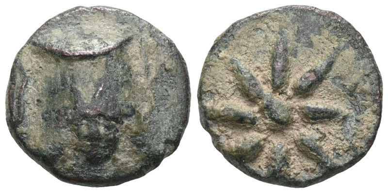 Greek PONTOS. Uncertain. Time of Mithradates VI, circa 130-100 BC. AE (Bronze). ...
