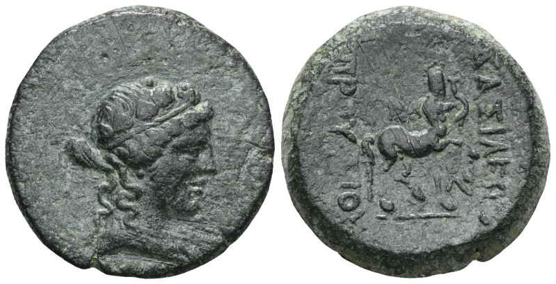 GREEK COINS KINGS of BITHYNIA.Prusias II.(182-149).Ae. Obv : Wreathed head of Di...