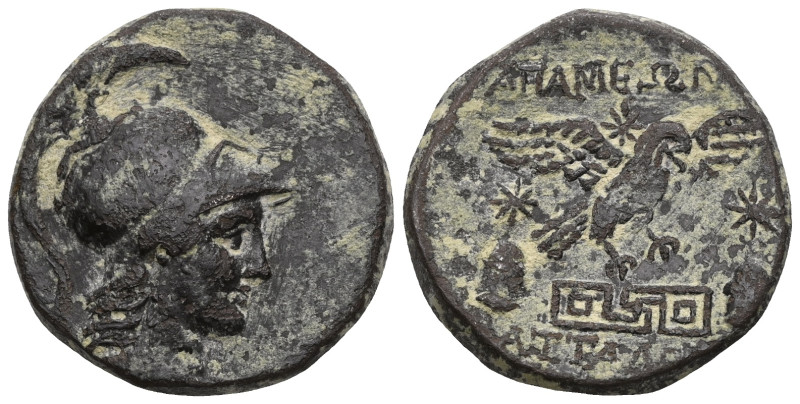 Greek Coins PHRYGIA.Apamea.Ca 133-48 BC.AE Bronze.Bust of Athena right, wearing ...