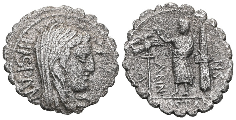 Roman Republican Postumius. A. Postumius A.f. Sp.n. Albinus. Denarius. 81 BC. Au...