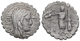 Roman Republican Postumius. A. Postumius A.f. Sp.n. Albinus. Denarius. 81 BC. Auxiliary mint of Rome. (Ffc-1072). (Craw-372/2). (Cal-1216). Anv.: HISP...