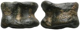 Roman Republican Anonymous. 6th-4th centuries BC. Æ Aes Formatum . Irregular cast bronze in the shape of an astragalos. ICC p. 76, 6. The game of knuc...