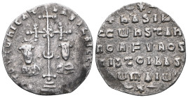Byzantine Basil II and Constantine VIII. Miliaresion; Basil II and Constantine VIII; Constantinople, 976-1025 AD, Miliaresion. Sear-1810. Obv: Eh TOVT...