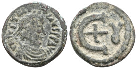 Byzantine Justinian I, 527-565. Pentanummium , Theupolis (Antioch). D N IVSTINIANVS P P AVG Diademed, draped and cuirassed bust of Justinian I to righ...