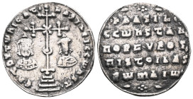 Byzantine Basil II and Constantine VIII. Miliaresion; Basil II and Constantine VIII; Constantinople, 976-1025 AD, Miliaresion. Sear-1810. Obv: Eh TOVT...