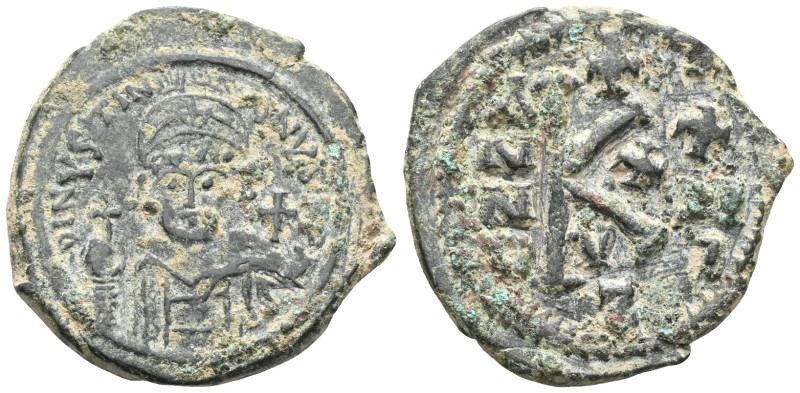 Byzantine Justinian I, 527-565. Half follis , Cyzicus. D N IVSTINIANVS P P AVI H...