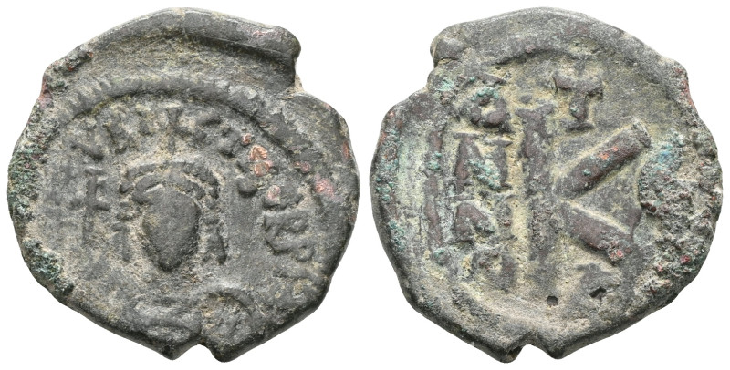 Byzantine Coins Maurice Tiberius. 582-602. Æ 1/2 follis . Cyzicus, RY 6 (587/8)....