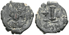 Byzantine Coins , Constantine IV Pogonatus. 668-685. AE Decanummium . Constantinople mint. SB1182.

 Weight: 3,8 gr Diameter:21,6 mm