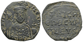 Byzantine
Nicephorus II Phocas AE Follis , Constantinople, 963-969
Obv: [nICIF bAS]ILEV [RW], Facing bust of Nicephorus II Phocas, bearded, wearing ...