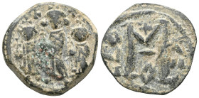 BYZANTINE Heraclius, with Martina and Heraclius Constantine. 610-641. Æ Follis . Constantinople mint, 1st officina. Heraclius, Heraclius Constantine, ...