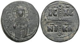 Byzantine Michael IV the Paphlagonian (1034-1041) AE follis (Bronze) Constantinople Anonymous Follis Class C Obv: + EMMA-NOVHL around, IC-XC to right ...