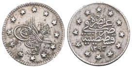 OTTOMAN EMPIRE. Abdulhamid II, 12393 , 1 Kurush , AR , very fine.

Weight: 1,2 gr Diameter:15,2 mm