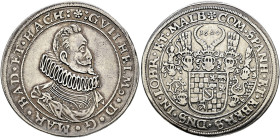 Baden-Baden. Eduart Fortunat 1588-1594-1600. 
Wilhelm 1622-1677. Taler 1624 -Baden-Baden. Bärtiges Brustbild nach rechts mit Spitzbart, Mühlsteinkrag...