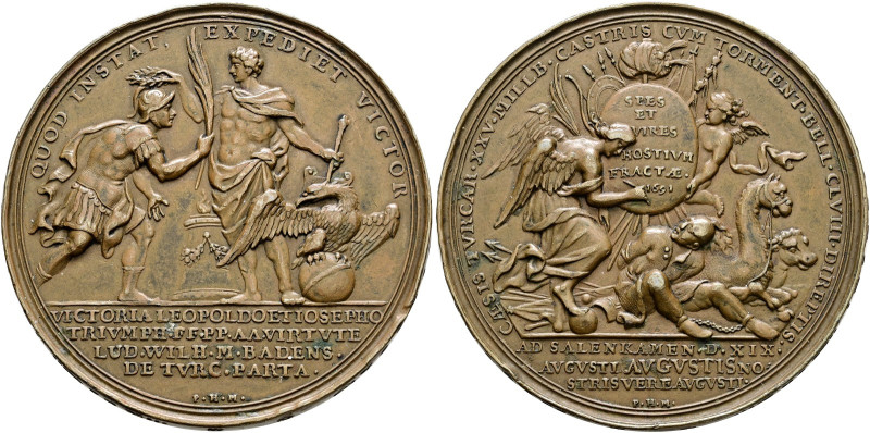 Baden-Baden. Ludwig Wilhelm (gen. "Türkenlouis") 1677-1707. 
Bronzemedaille 169...