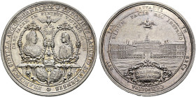 Baden-Baden. Ludwig Georg Simpert 1707-1761, bis 1727 unter Vormundschaft seiner Mutter Franziska Sybilla Augusta (†1733). 
Silbermedaille 1714 von G...