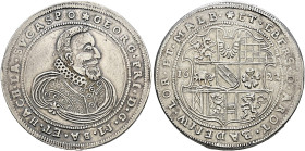 Baden-Durlach. Georg Friedrich 1604-1622. 
Taler 1622 -Pforzheim-. Barhäuptiges, bärtiges Brustbild mit Halskrause im drapierten Harnisch nach rechts...