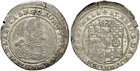 Baden-Durlach. Georg Friedrich 1604-1622. 
Kipper- 12 Kreuzer (= Dreibätzner) 1621 -Pforzheim-. Geharnischtes Brustbild nach rechts / Acht­feldiges W...
