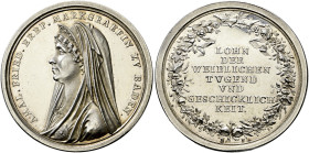 Baden-Durlach. Karl Friedrich 1746-1811. 
Silberne Prämienmedaille o.J. von J.M. Bückle, des Töchterinstituts im Schloss zu Rohrbach. Brustbild der E...
