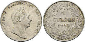 Baden-Durlach. Leopold I. 1830-1852. 
Gulden 1839. AKS 92. J. 56
vorzüglich-Stempelglanz