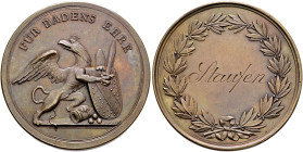Baden-Durlach. Friedrich I. 1852-1907. 
Kupferabschlag (Probe?) der Verdienstmedaille des Militärischen Carl-Friedrich-Verdienstordens o.J. von Doell...