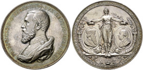 Baden-Durlach. Friedrich I. 1852-1907. 
Silbermedaille 1886 von Karl Schwenzer, auf das 500-jährige Jubiläum der Universität Heidelberg. Brustbild de...