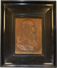 Baden-Durlach. Friedrich I. 1852-1907. 
Bronzene Hohlgussplakette o.J. (1893) von Rudolf Mayer. Brustbild des Großherzogs in Uniform und Mantel nach ...