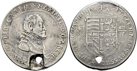 Ensisheim als habsburgische Münzstätte. Erzherzog Maximilian 1612-1618. . 
1/4 Taler o.J. Klemesch 97ff var., E.u.L. 166, MT -, Slg. Voltz -.
äußers...