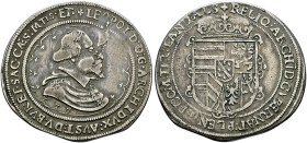Ensisheim als habsburgische Münzstätte. Erzherzog Leopold 1620-1632. . 
1/4 Taler (Abschlag vom Halbtalerstempel) o.J. (geprägt als geistlicher Fürst...