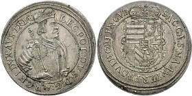 Ensisheim als habsburgische Münzstätte. Erzherzog Leopold 1620-1632. . 
Doppeltaler o.J. (geprägt als weltlicher Fürst 1627/30). Klemesch 211a (diese...