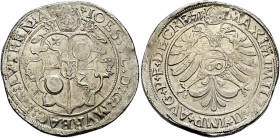 Murbach und Lüders, Abtei. Johann Ulrich von Raitenau 1570-1587. . 
Guldentaler zu 60 Kreuzer 1571 -St. Amarin-. Quadrierter Wappenschild, darüber Mi...