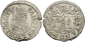 Murbach und Lüders, Abtei. Erzherzog Leopold von Österreich als Administrator 1614-1626. . 
12 Kreuzer o.J. -Guebwiller-. Brustbild des Hl. Leodegard...