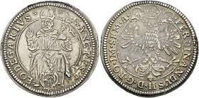 Murbach und Lüders, Abtei. Erzherzog Leopold Wilhelm von Österreich 1626-1662. . 
Taler o.J. (um 1626) -Ensisheim-. Hl. Leodegard mit Mitra von vorn ...