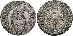Murbach und Lüders, Abtei. Erzherzog Leopold Wilhelm von Österreich 1626-1662. . 
Taler o.J. (um 1630) -Ensisheim-. In einer bogenförmigen Einfassung...