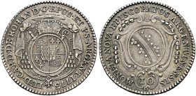 Straßburg, Bistum. Ludwig Constantin von Rohan 1756-1779. . 
10 Kreuzer 1773 -Günzburg-. E.u.L. 310, Slg. Voltz 538.
feine Patina, vorzüglich

Exe...