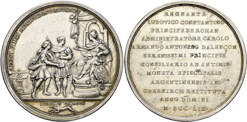 Straßburg, Bistum. Ludwig Constantin von Rohan 1756-1779. . 
Silbermedaille 175...
