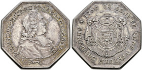 Straßburg, Bistum. Ludwig Constantin von Rohan 1756-1779. . 
Oktogonale, jetonartige Silbermedaille 1759 unsigniert. Brustbild im geistlichen Ornat (...