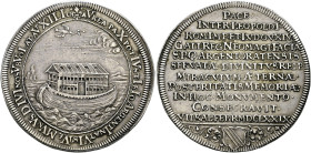 Straßburg, Stadt. . 
Taler 1679. Stempel von J.Chr. Müller, auf den Frieden von Nijmegen. Arche Noah, oben Taube mit Ölzweig / Mehrzeilige Inschrift,...