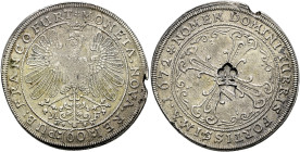 Straßburg, Stadt. . 
Straßburger Gegenstempel "Lilie über dem deutschen Stadtschild" auf: Frankfurt/M., Gulden zu 60 Kreuzer 1672. Slg. Voltz -, Dav....
