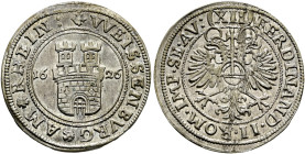 Weißenburg, Stadt. . 
12 Kreuzer 1626. Stadtwappen zwischen der geteilten Jahreszahl / Gekrönter Doppeladler mit Reichsapfel auf der Brust sowie Titu...