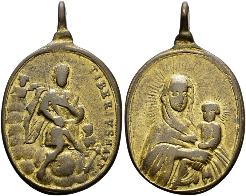 Obermarchtal (Kloster bei Ehingen). . 
Tragbare, hochovale Messingmedaille o.J....