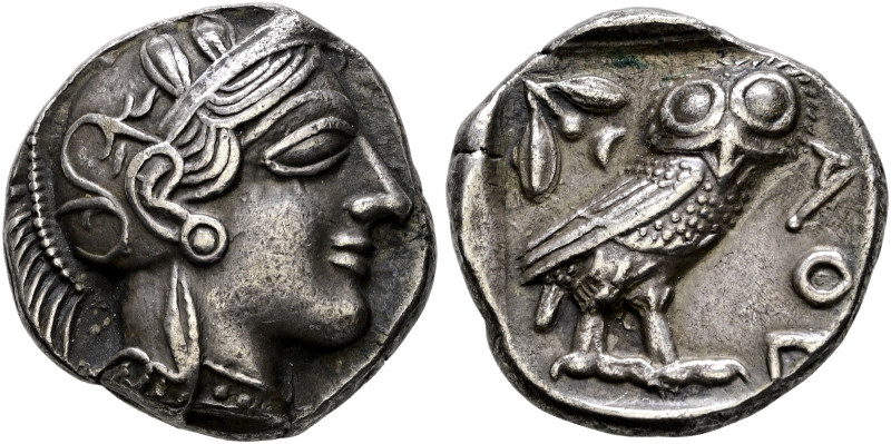Attika. Athen. 
Tetradrachme ca. 454-405 v. Chr. Athenakopf im attischen Helm n...