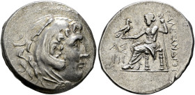 Pamphylia. Aspendos. 
Tetradrachme 195-194 v. Chr. im Namen und Stil Alexanders III. von Makedonien (336 - 323 v. Chr.). Kopf des Herakles mit Löwenf...