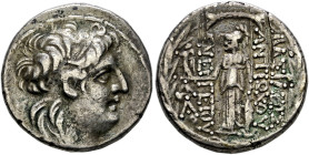 Syria. Königreich der Seleukiden. Antiochos VII. Euergetes 138-129 v. Chr. 
Tetradrachme -Antiochia-. Büste mit Diadem nach rechts / Athena Nikephoro...