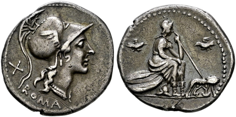 Römische Republik. Anonym nach 211 v. Chr. 
Denar 115-114 v. Chr. -Rom-. Romako...
