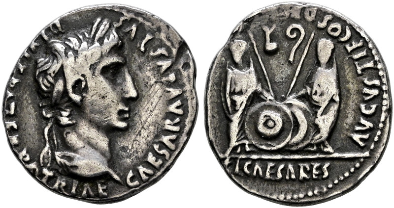 Kaiserzeit. Augustus (Octavianus) 27 v. Chr. -14 n. Chr. 
Denar 2 v. Chr. -Lugd...