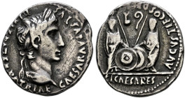 Kaiserzeit. Augustus (Octavianus) 27 v. Chr. -14 n. Chr. 
Denar 2 v. Chr. -Lugdunum-. Ein zweites Exemplar. RIC 207. 3,68 g
altes Sammlertütchen, fa...