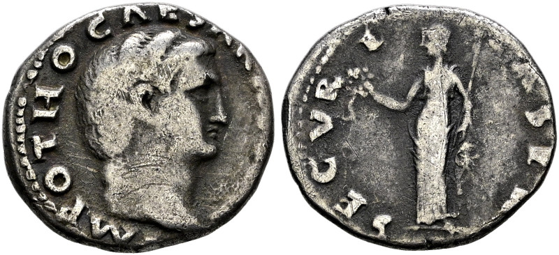 Kaiserzeit. Otho 69. 
Denar -Rom- IMP OTHO CAESAR AVG. Büste nach rechts / SECV...